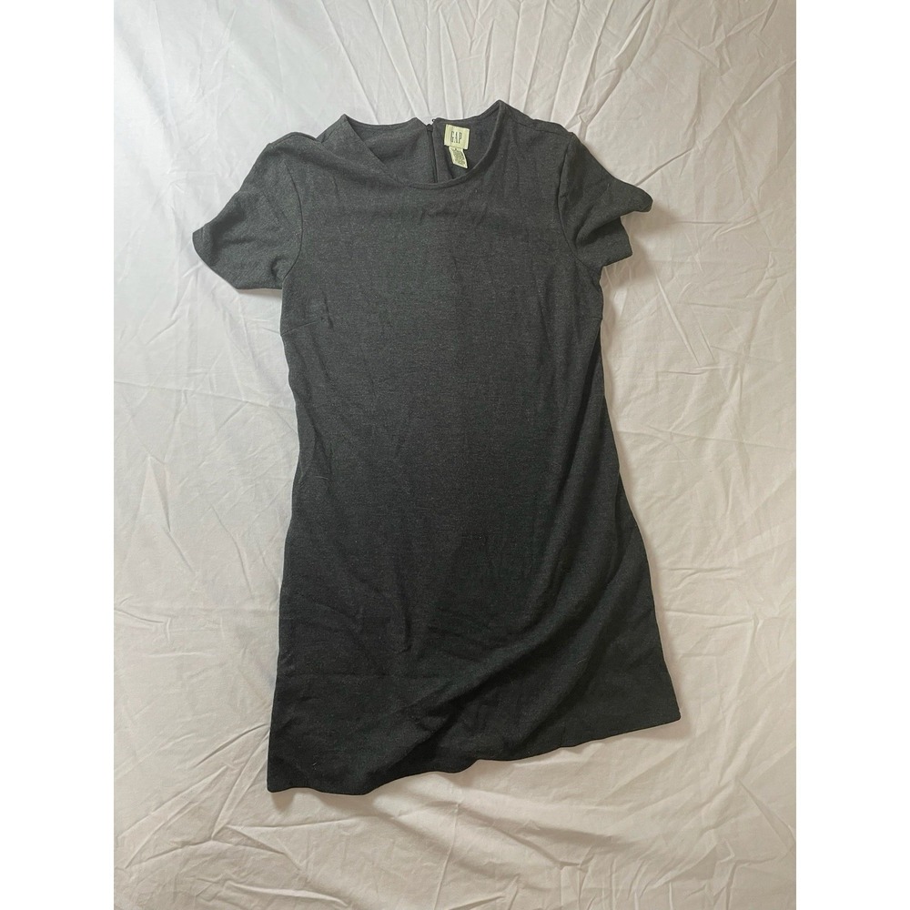 Womens Small GAP Plain Gray Shift Dress Size S zipper back